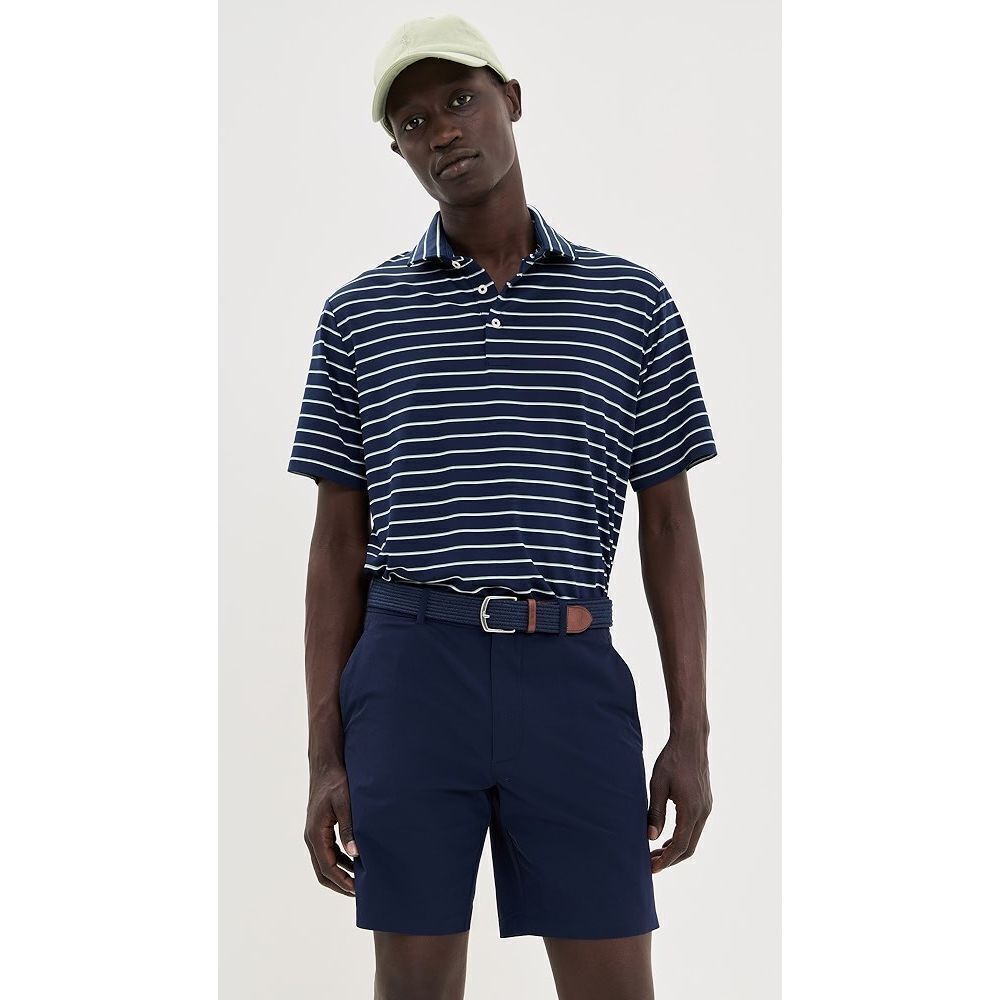 RLX Ralph Lauren Airflow Golf Polo Shirt Striped Navy White Mens Size Large TALL